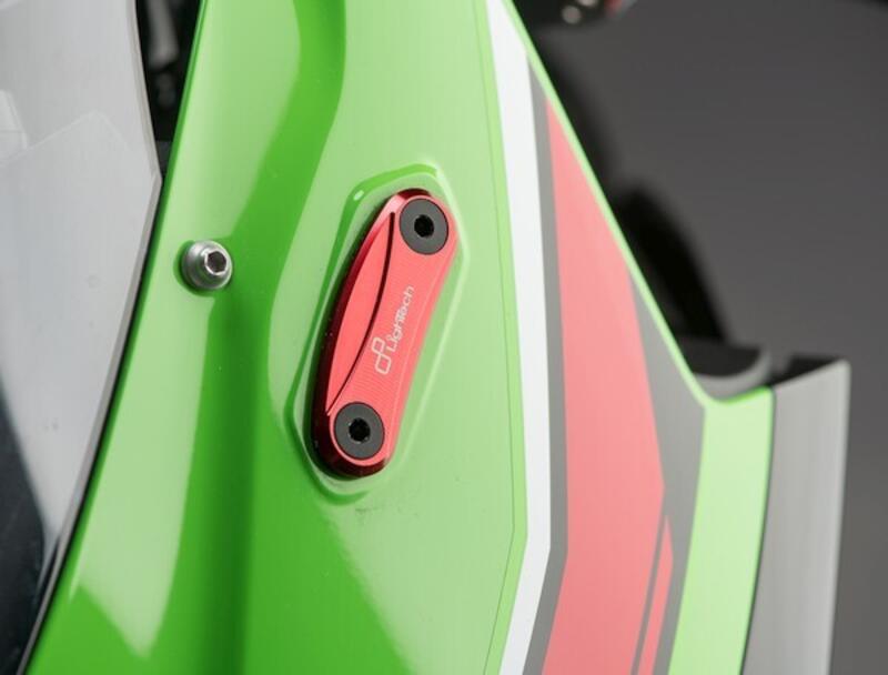 Coppia Tappi Sede Specchio per Kawasaki Rosso